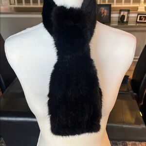 Black Mink Fur Scarf